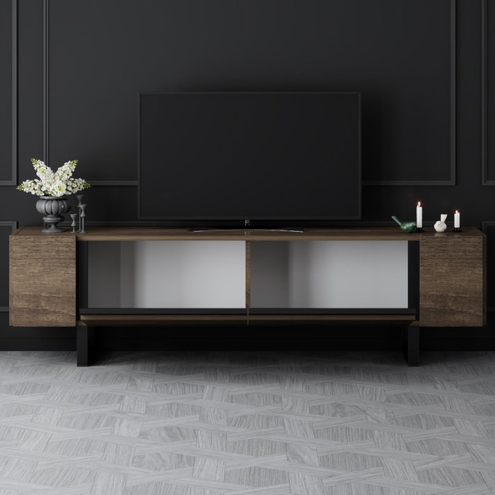 Hanah Home Soporte para TV Yildiz Nogal y Negro